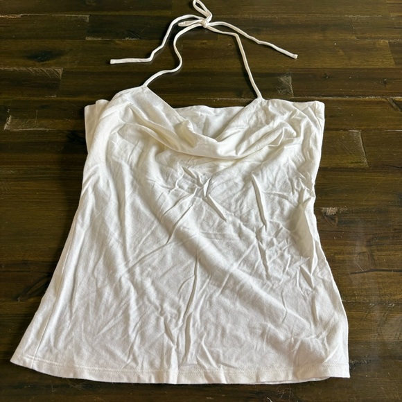 Armani Exchange Y2K Halter Top Scoop Front 90’s USA Cotton Modal Femme Sexy XS - Picture 1 of 5